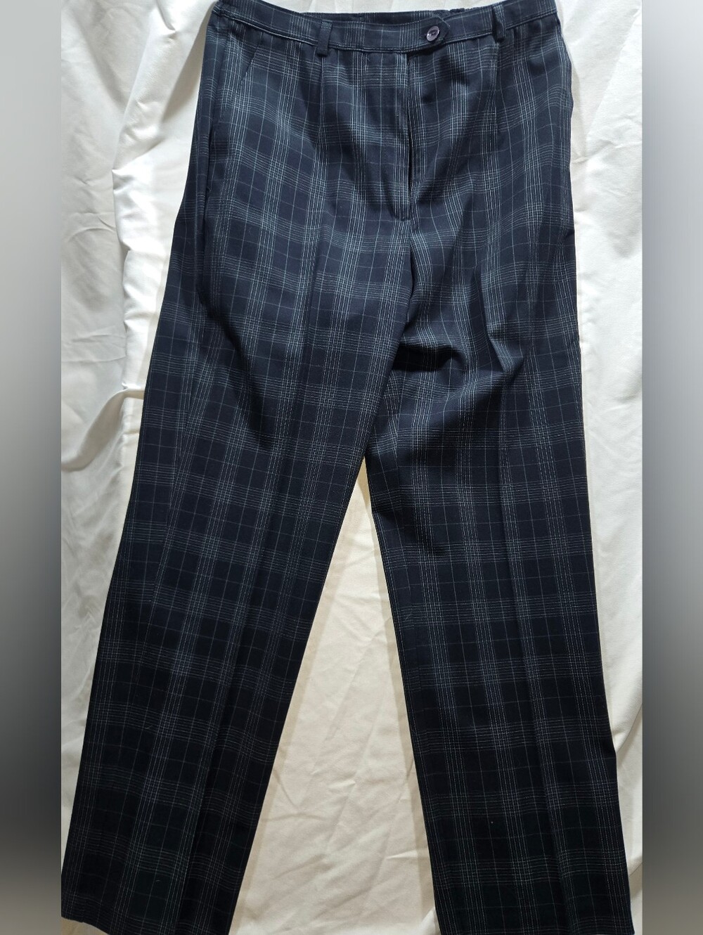 Sag Harbor Navy Plaid Dress Pants